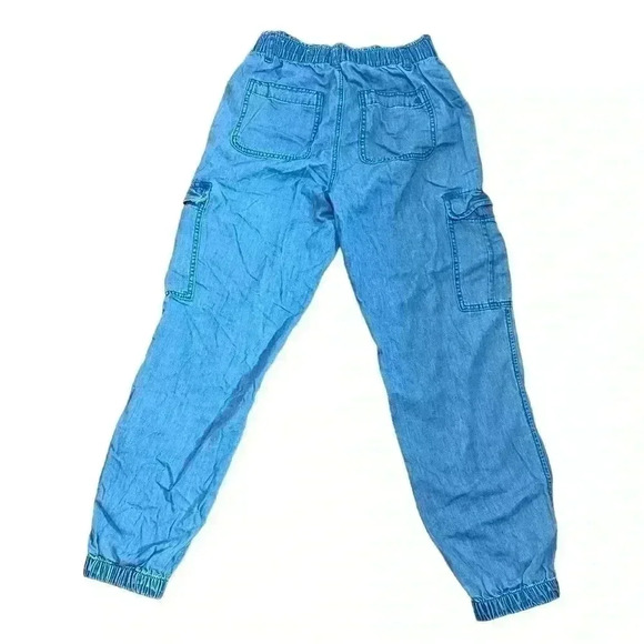 American Eagle Outfitters denim cargo joggers size 2 regular light wash - Picture 2 of 3